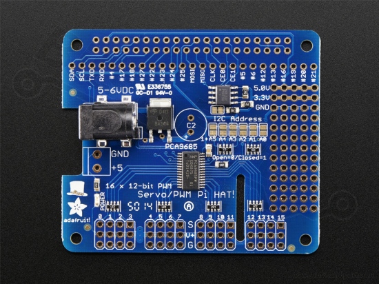 Raspberry Pi HAT - PWM / Servo 16-Channel - Mini Kit - Adafruit 2327